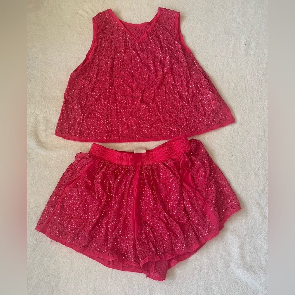 Queen of Sparkles Hot Pink Rhinestone Active Set size XS